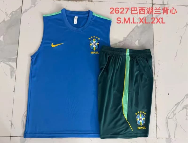 AAA(Thailand) Brazil 2026 Blue Soccer Training Sets 02