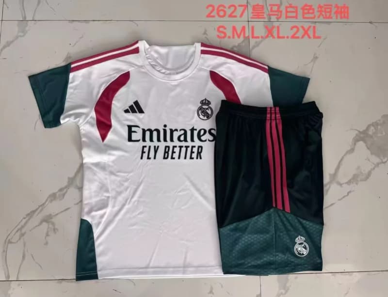 AAA(Thailand) Real Madrid 26/27 White Soccer Training Sets 02