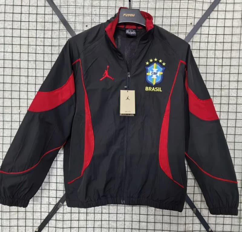 AAA(Thailand) Brazil 2026 Black Soccer Windbreaker