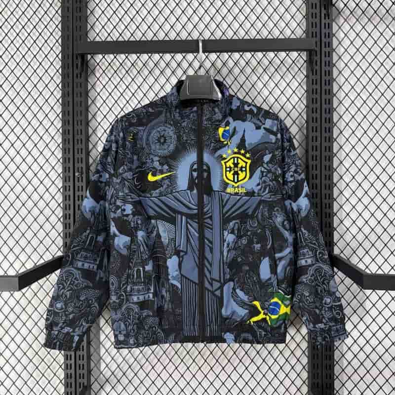 AAA(Thailand) Brazil 2026 Jesus Reversible Soccer Windbreaker