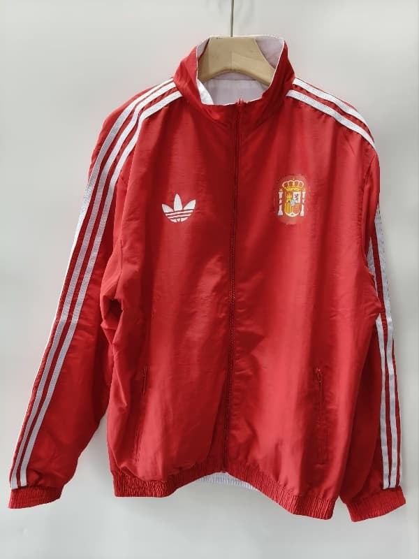 AAA(Thailand) Spain 2026 Red White Reversible Soccer Windbreaker