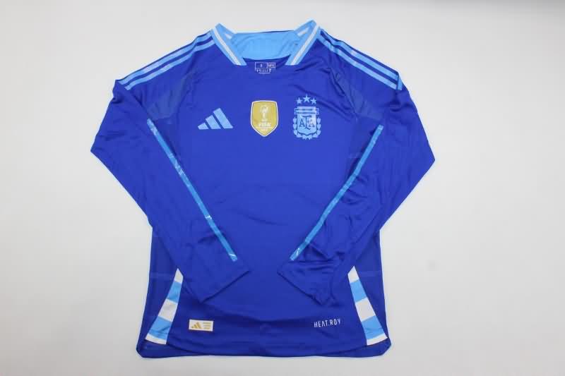 AAA(Thailand) Argentina 2024 Copa America Away Long Sleeve Soccer Jersey (Player)
