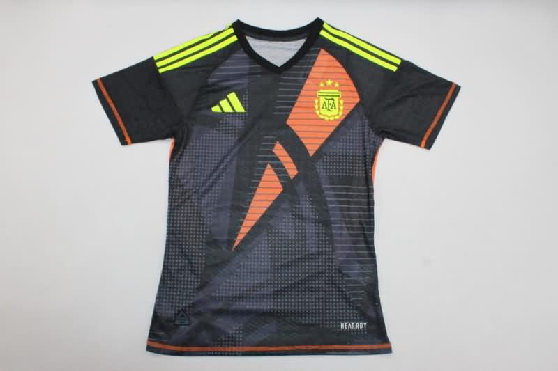 AAA(Thailand) Argentina 2024 Copa America Goalkeeper Black Soccer Jersey (Player)