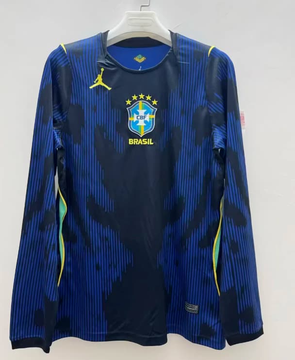 AAA(Thailand) Brazil 2026 Away Long Sleeve Soccer Jersey AAA(Thailand) Brazil 2026 Away Long Sleeve Soccer Jersey
