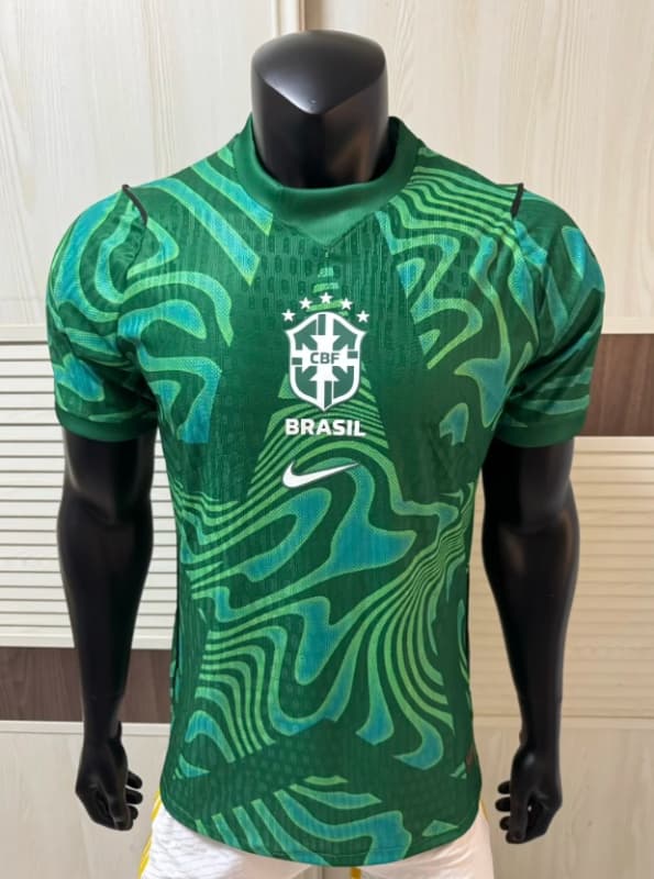 AAA(Thailand) Brazil 2026 Goalkeeper Green Soccer Jersey (Player) 02