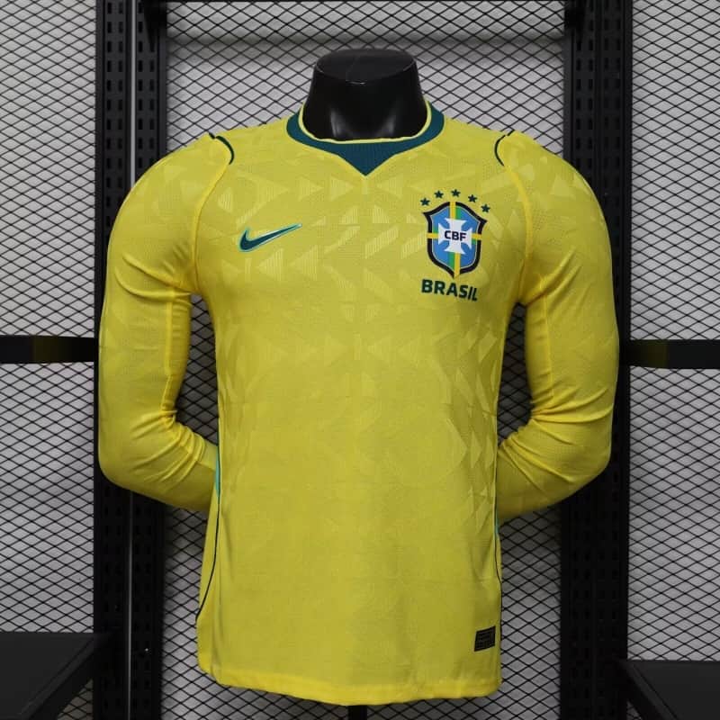 AAA(Thailand) Brazil 2026 Home Long Sleeve Soccer Jersey (Player)