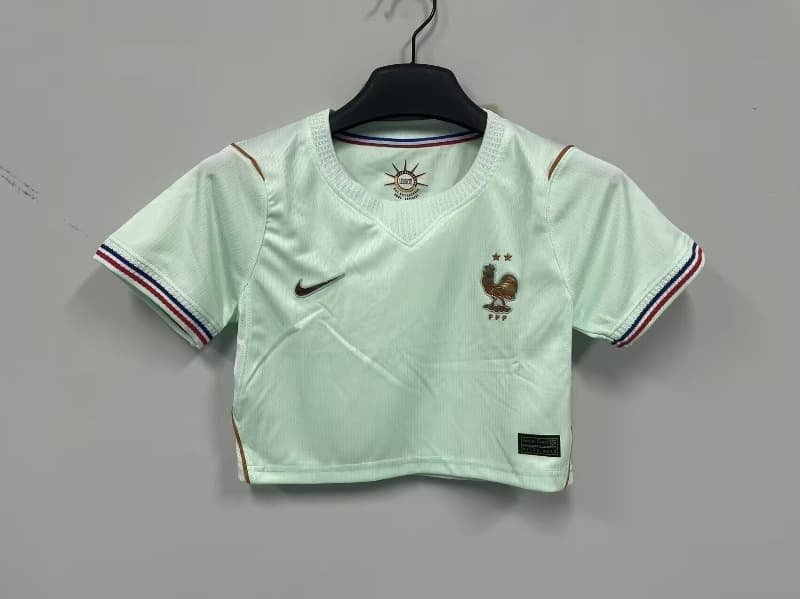 AAA(Thailand) France 2026 World Cup Away Women Cropped Soccer Jersey