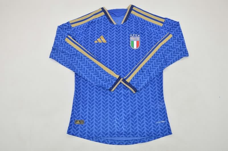 AAA(Thailand) Italy 2026 Home Long Sleeve Soccer Jersey (Player)