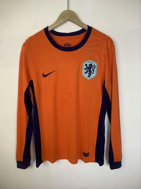 AAA(Thailand) Netherlands 2024 Home Long Sleeve Soccer Jersey