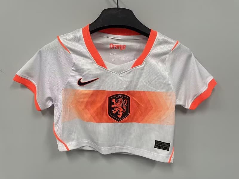 AAA(Thailand) Netherlands 2026 Away Women Cropped Soccer Jersey