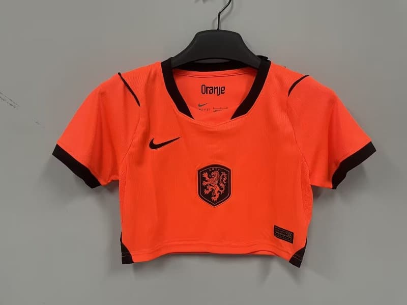 AAA(Thailand) Netherlands 2026 Home Women Cropped Soccer Jersey