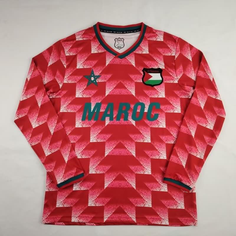 AAA(Thailand) Palestine 2024 Red Long Sleeve Soccer Jersey