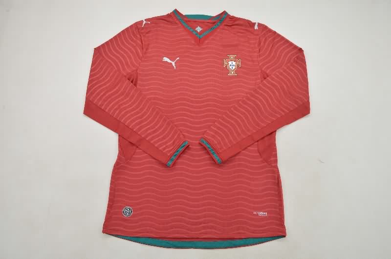AAA(Thailand) Portugal 2026 World Cup Home Long Sleeve Soccer Jersey (Player)