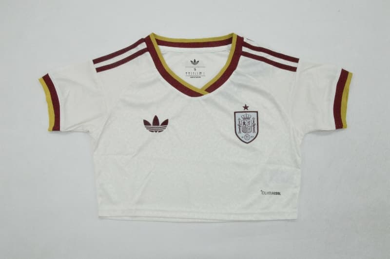 AAA(Thailand) Spain 2026 World Cup Away Women Cropped Soccer Jersey