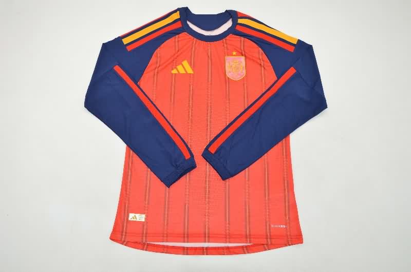 AAA(Thailand) Spain 2026 World Cup Home Long Sleeve Soccer Jersey (Player)