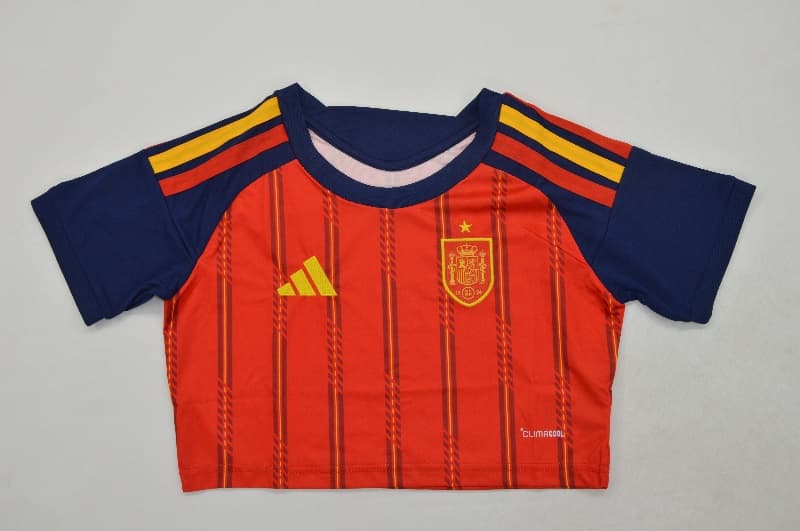 AAA(Thailand) Spain 2026 World Cup Home Women Cropped Soccer Jersey