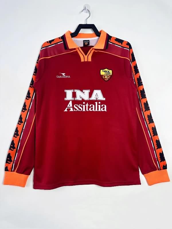 AAA(Thailand) AS Roma 1998/99 Home Long Sleeve Retro Soccer Jersey