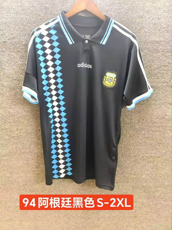 AAA(Thailand) Argentina 1994 Black Retro Soccer Jersey