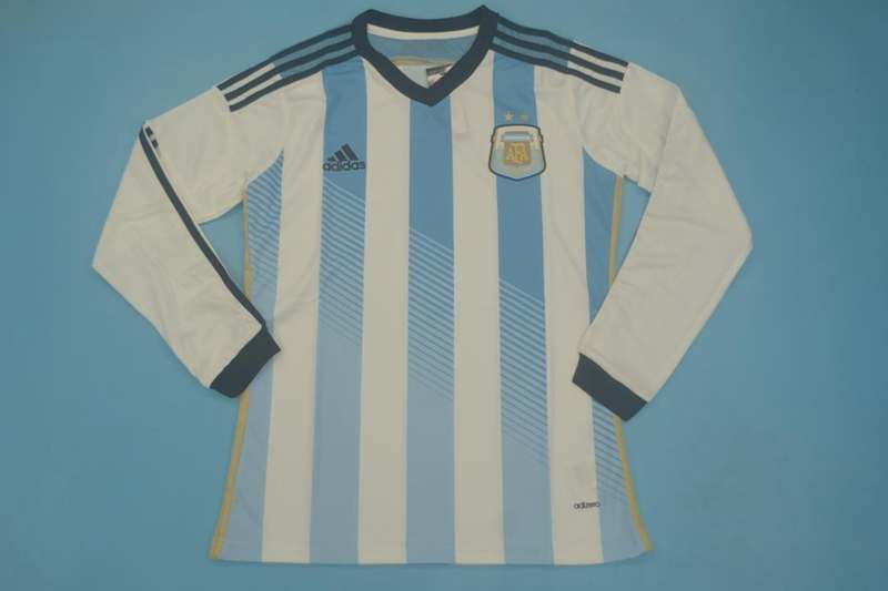 AAA(Thailand) Argentina 2014 Home Retro Long Jersey (Player)