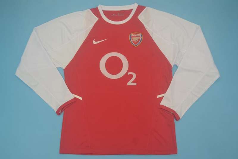 AAA(Thailand) Arsenal 2002/04 Home Retro Long Sleeve Soccer Jersey