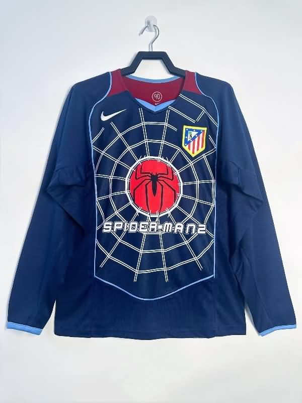 AAA(Thailand) Atletico Madrid 2004/05 Away Long Sleeve Retro Soccer Jersey