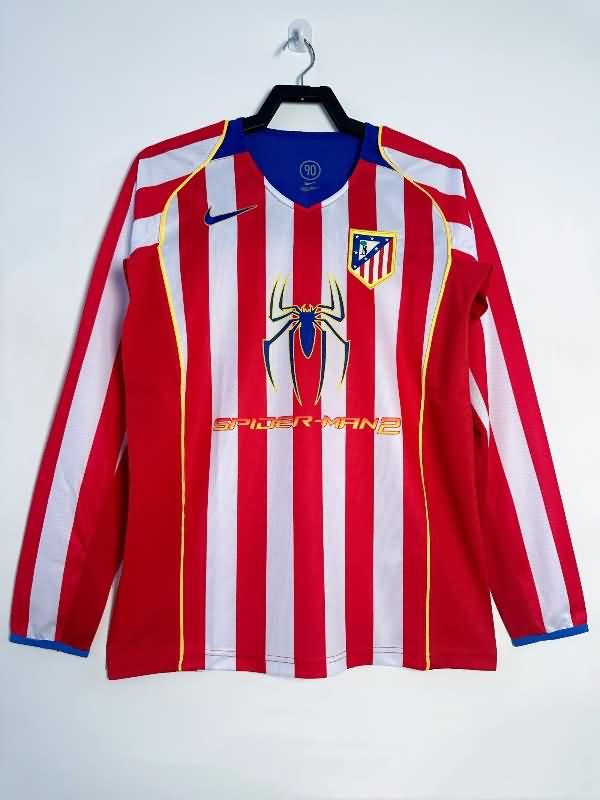 AAA(Thailand) Atletico Madrid 2004/05 Home Long Sleeve Retro Soccer Jersey