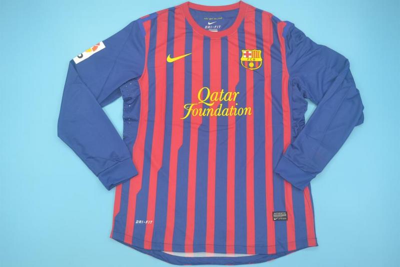 AAA(Thailand) Barcelona 2011/12 Home Retro Long Soccer Jersey(Player)