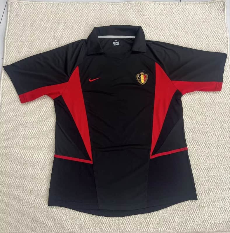 AAA(Thailand) Belgium 2002 Away Retro Soccer Jersey AAA(Thailand) Belgium 2002 Away Retro Soccer Jersey
