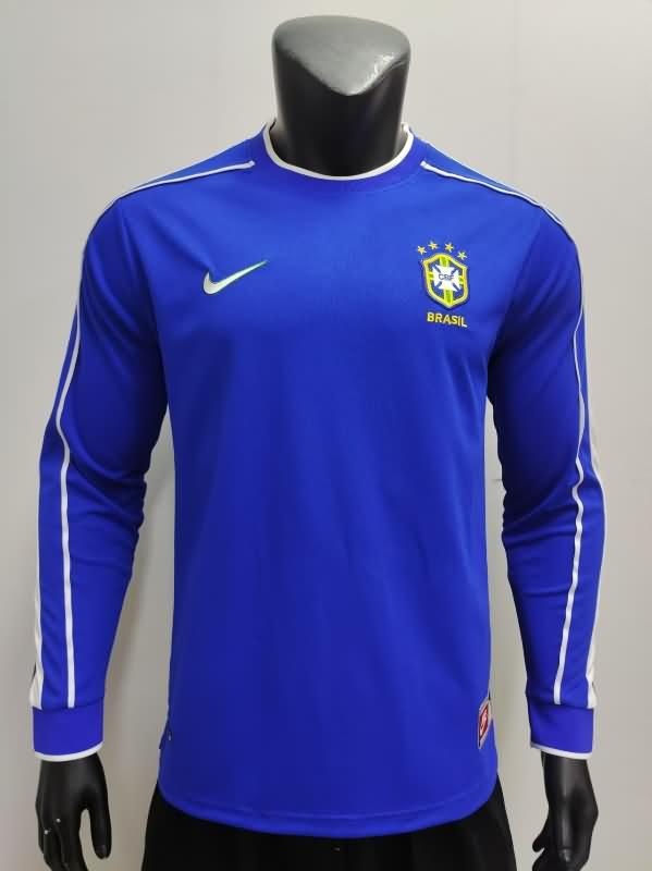 AAA(Thailand) Brazil 1998 Away Long Sleeve Retro Soccer Jersey