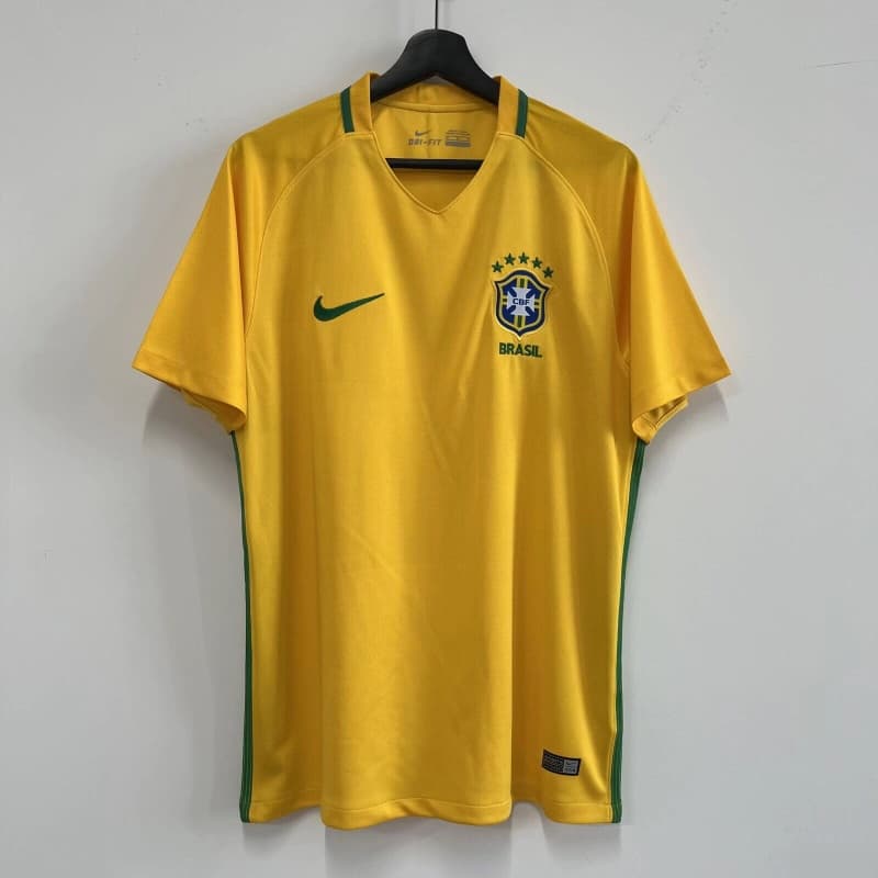 AAA(Thailand) Brazil 2016 Home Retro Soccer Jersey