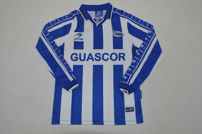 AAA(Thailand) Deportivo Alaves 1998/99 Home Retro Long Sleeve Soccer Jersey