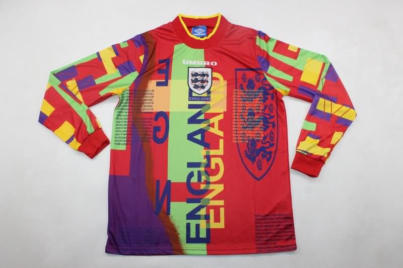 AAA(Thailand) England 1996 Goalkeeper Orange Long Sleeve Retro Soccer Jersey