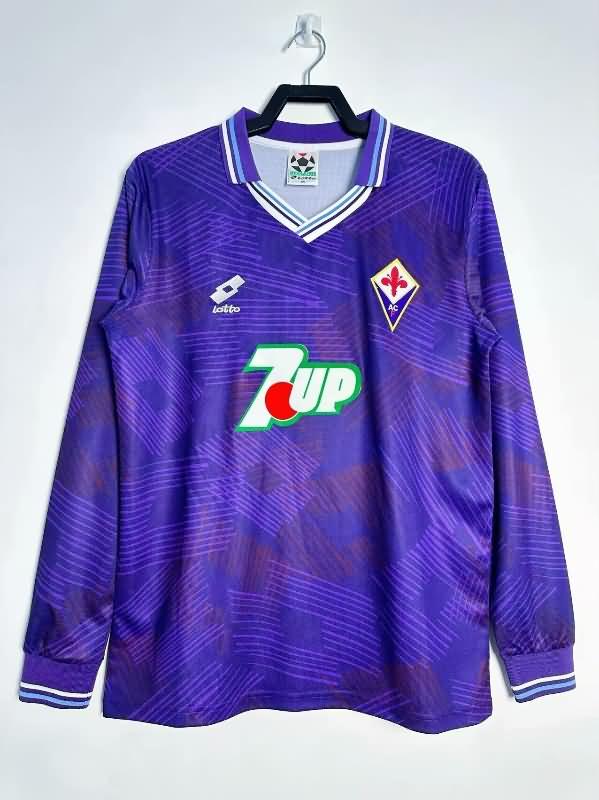 AAA(Thailand) Fiorentina 1992/93 Home Long Sleeve Retro Soccer Jersey