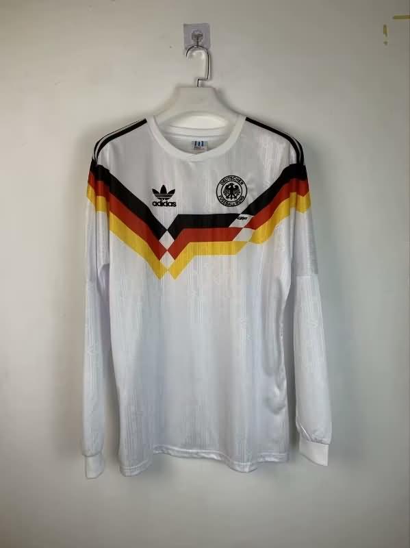 AAA(Thailand) Germany 1990 EURO Home Long Sleeve Retro Soccer Jersey