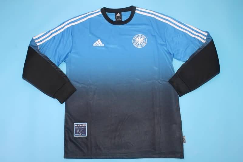 AAA(Thailand) Germany 2002 Goalkeeper Black Blue Long Retro Soccer Jersey