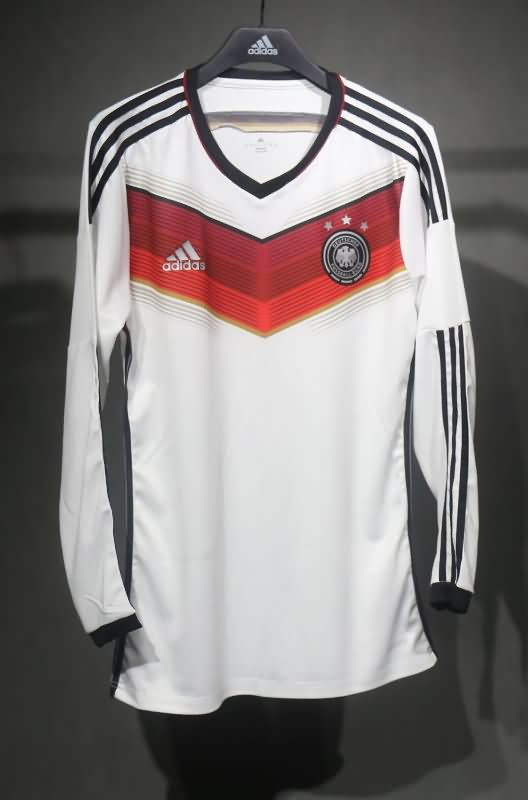 AAA(Thailand) Germany 2014 Home Retro Long Sleeve Soccer Jersey (Player)