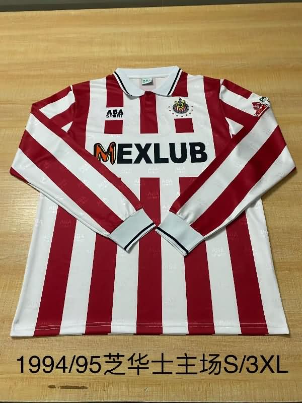 AAA(Thailand) Guadalajara 1994/95 Home Retro Long Sleeve Soccer Jersey