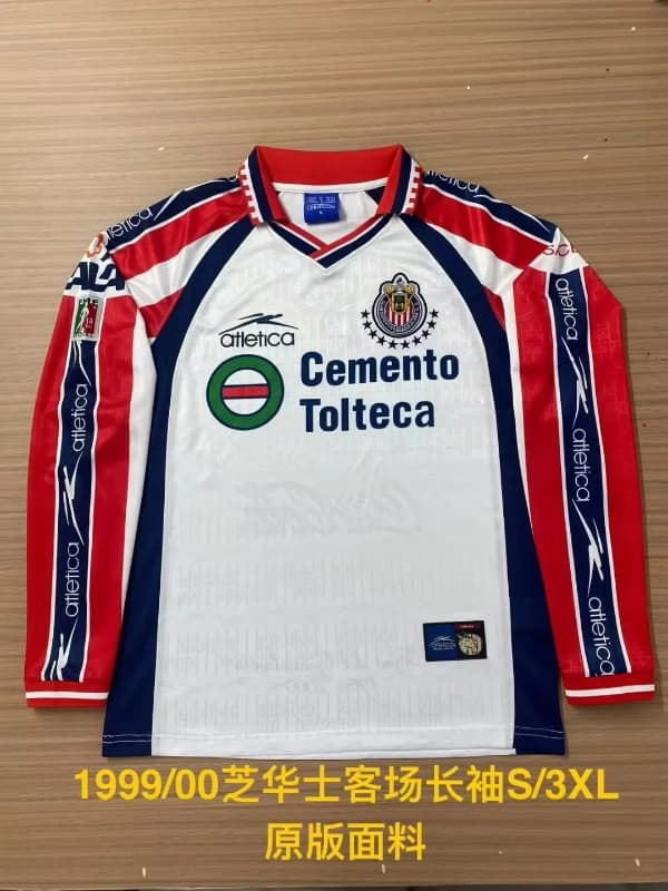 AAA(Thailand) Guadalajara 1999/00 Away Retro Long Sleeve Soccer Jersey