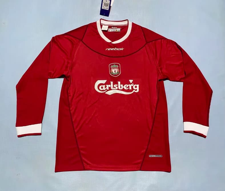 AAA(Thailand) Liverpool 2002/04 Home Long Sleeve Retro Soccer Jersey