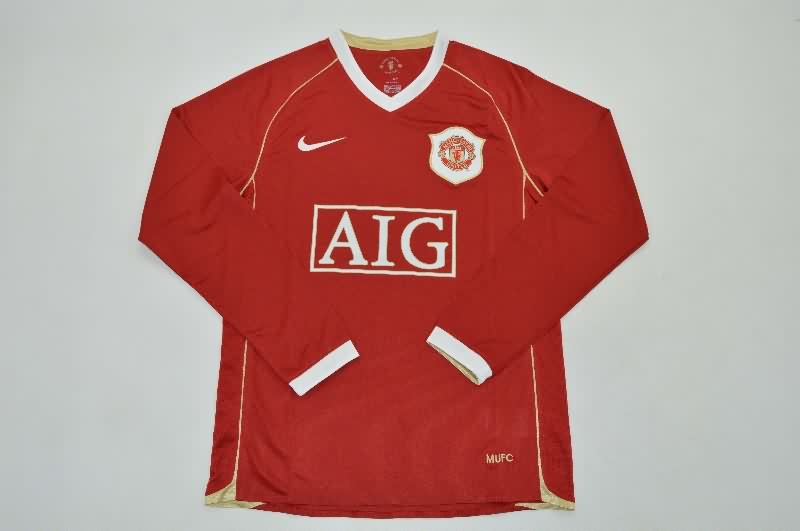 AAA(Thailand) Manchester United 2006/07 Home Long Retro Soccer Jersey(Player)
