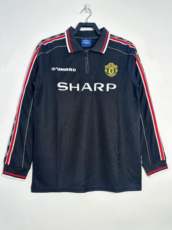 AAA(Thailand) Manchester United 1999 Black Long Sleeve Retro Soccer Jersey