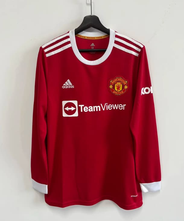 AAA(Thailand) Manchester United 2021/22 Home Retro Long Sleeve Soccer Jersey