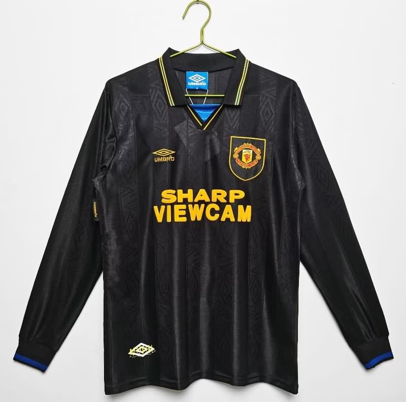 AAA(Thailand) Manchester United 93/95 Away Long Retro Soccer Jersey