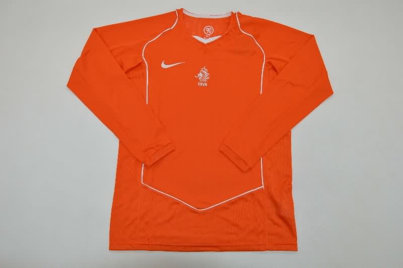 AAA(Thailand) Netherlands 2004 Home Retro Long Sleeve Soccer Jersey