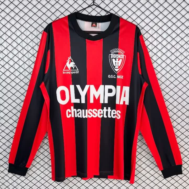 AAA(Thailand) OGC Nice 1977/78 Home Long Sleeve Retro Soccer Jersey AAA(Thailand) OGC Nice 1977/78 Home Long Sleeve Retro Soccer Jersey