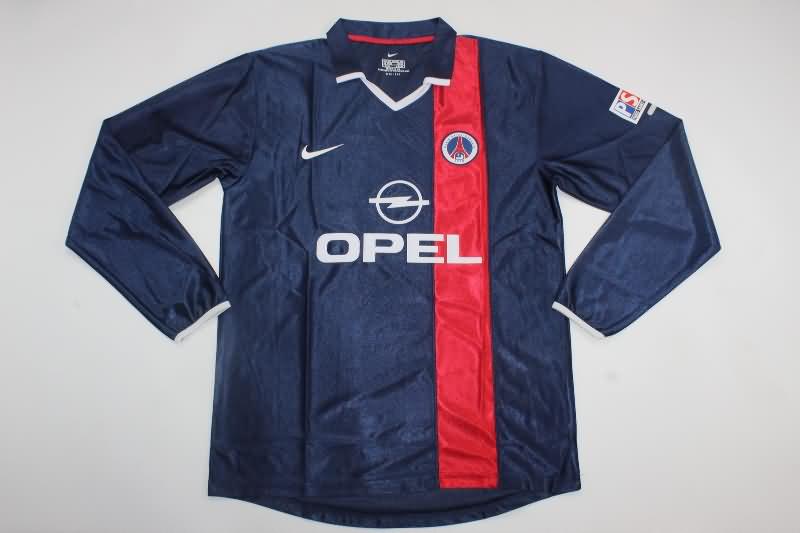 AAA(Thailand) Paris St German 2001/02 Home Long Sleeve Retro Soccer Jersey