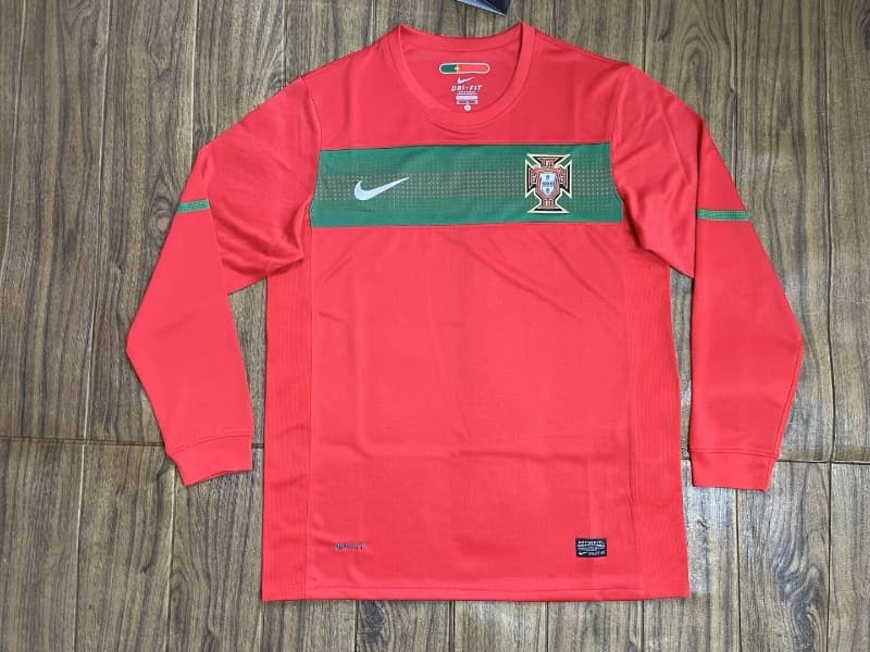 AAA(Thailand) Portugal 2010 Home Long Sleeve Retro Soccer Jersey