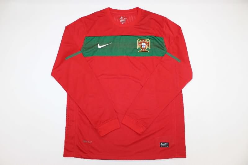 AAA(Thailand) Portugal 2010 Home Long Sleeve Retro Soccer Jersey (Player)