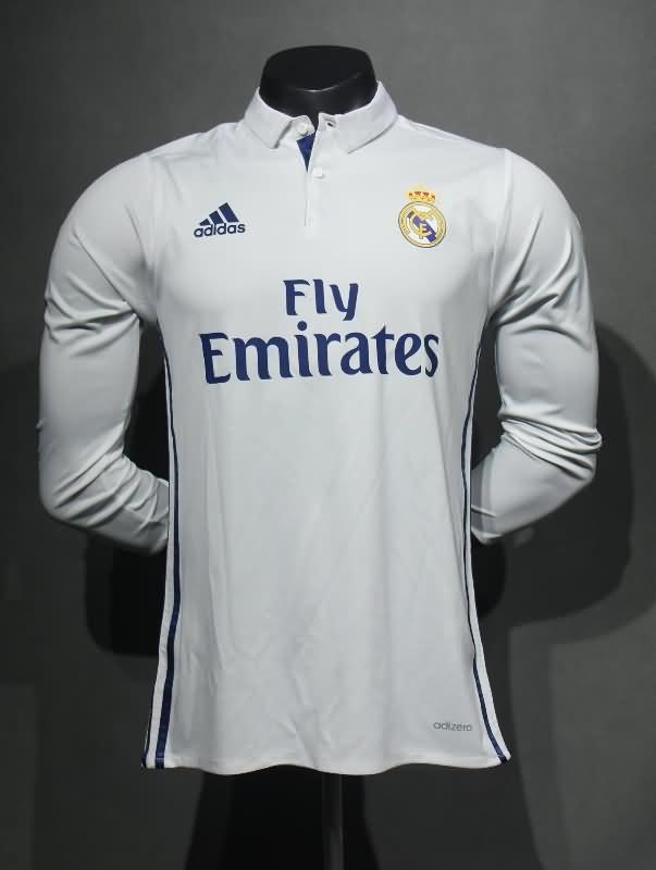 AAA(Thailand) Real Madrid 2016/17 Home LS Retro Soccer Jersey (Player)