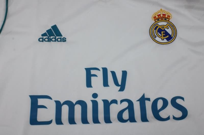AAA(Thailand) Real Madrid 2017/18 Home Long Sleeve Retro Soccer Jersey